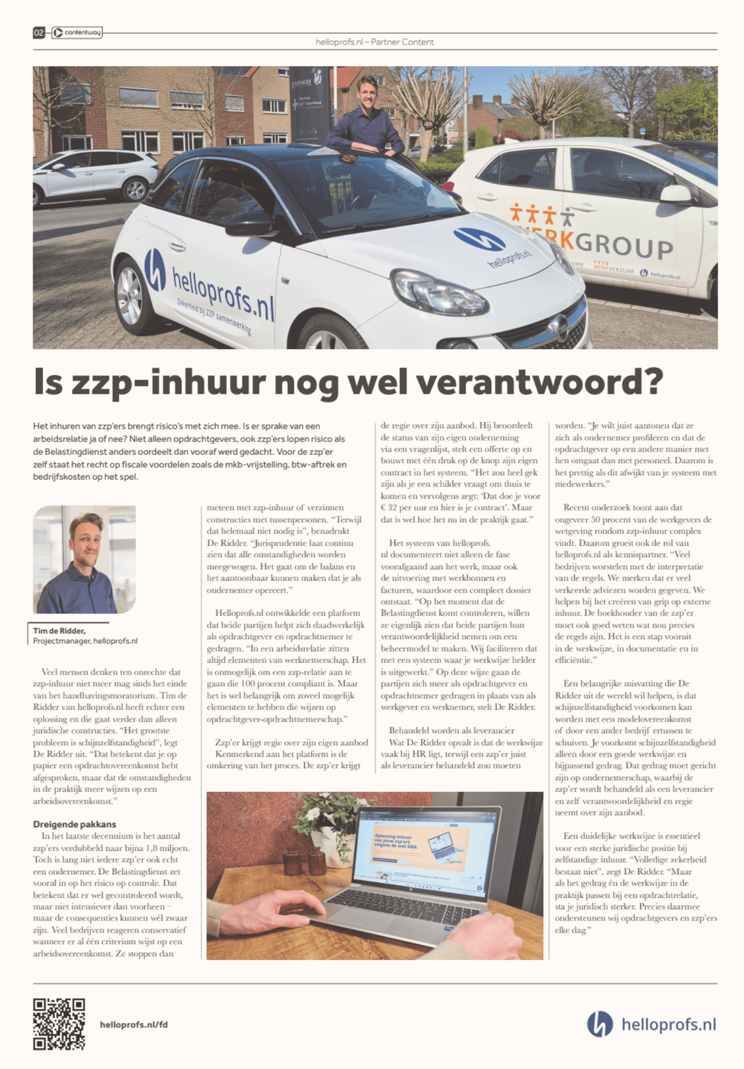 helloprofs.nl in het Financieele Dagblad