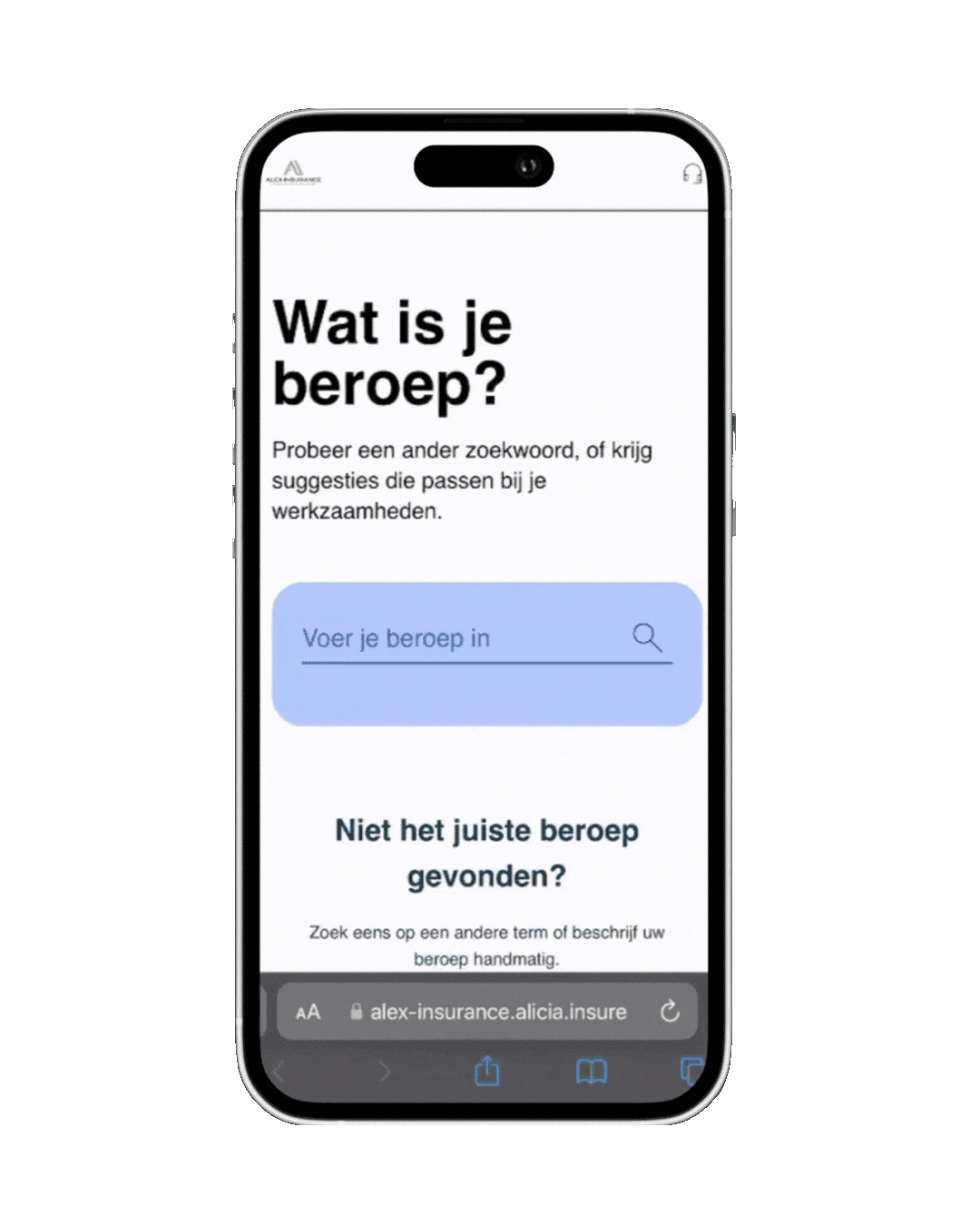 Alex Insurance app animatie